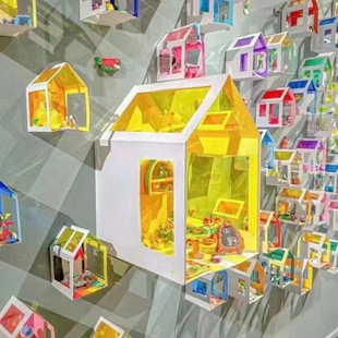 Colorful cellophane kindergarten huanchuang District corner art house colorful light and shadow cottage colorful plastic transparent house