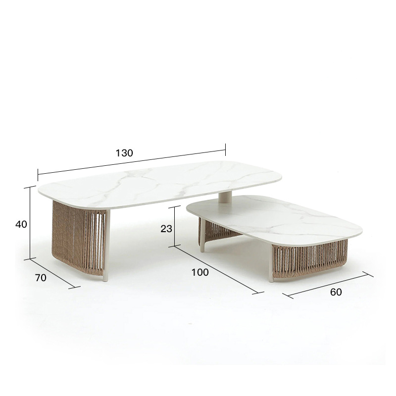 Sofá al aire libre patio trenzado combinación de silla de caña impermeable solar jardín villa terraza de alojamiento nórdico muebles de esquina