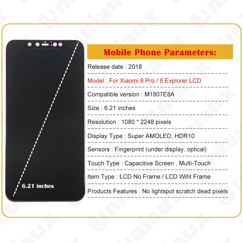 Suitable for Xiaomi Xiaomi 8 Pro screen assembly original LCD display internal and external integrated screen