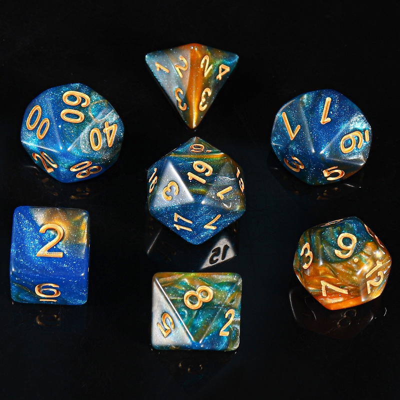 Starry Sky New Multi-Sided Dice Digital Dice Running Group Board Game Accessories 4/6/8/10/12/20-Sided Dice Props