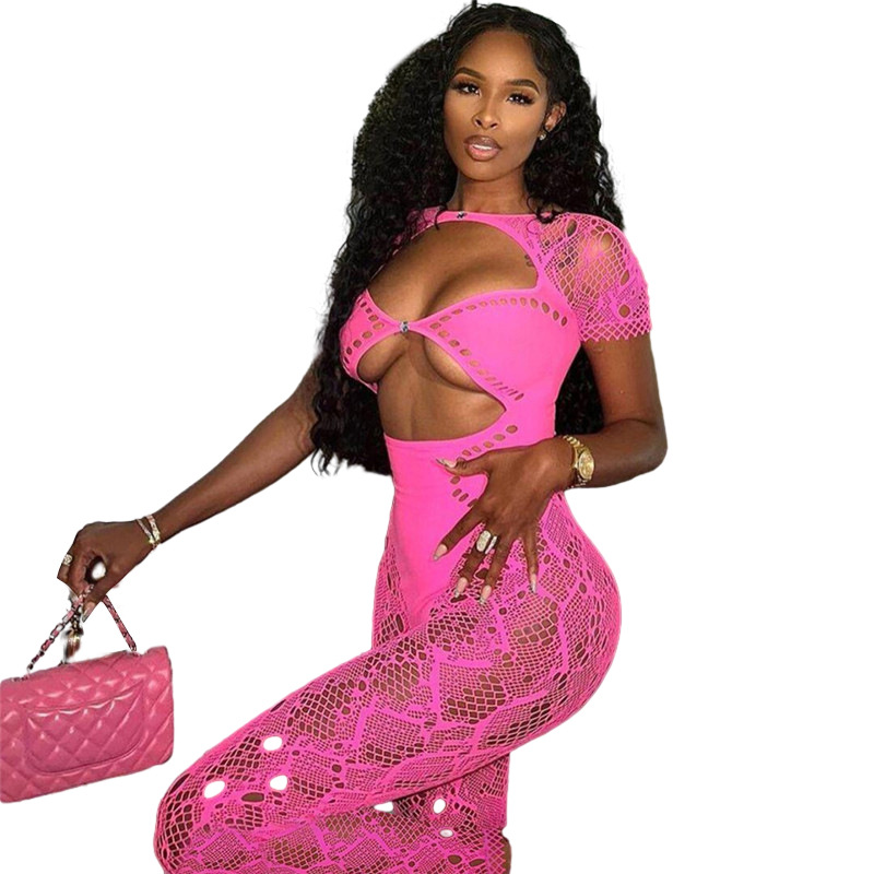 Feng – combinaison Sexy pour femmes, nouvelle collection automne 2024, ajourée, tricotée, fleur, crochet, taille haute, serrée_voghion.com