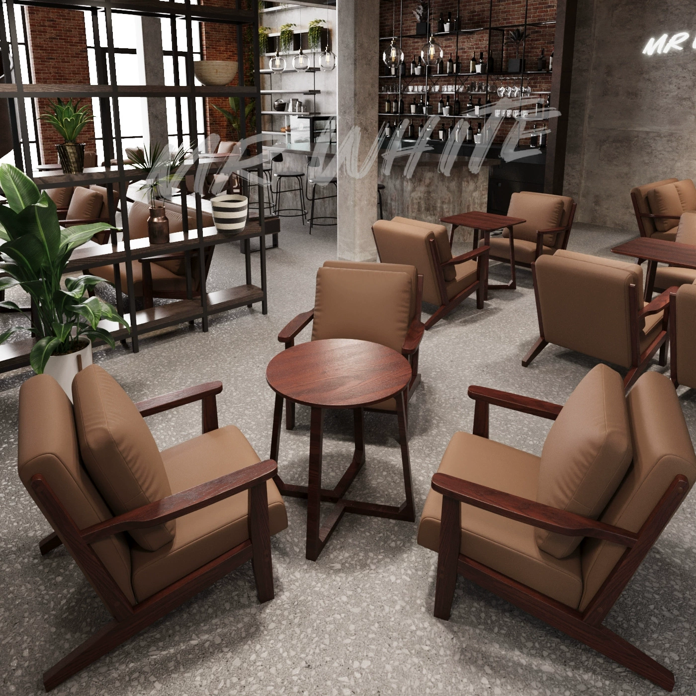 Столы и стулья для кафе, комплект из дивана из кожи наппа и журнального столика для кафе с молочным чаем, зона отдыха для встреч, барные и лаунж-кресла