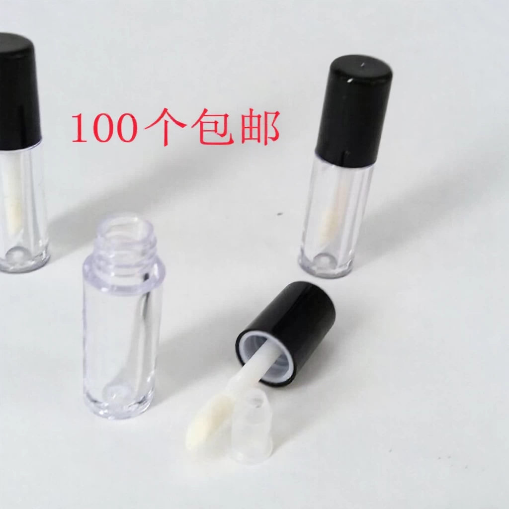0,8 mldiy Материал упаковки глазурь для губ блеск для губ Высококачественная жидкая помада пустая туба пластиковая прозрачная круглая черная крышка блеск для губ туба