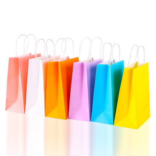 Kraft Paper Bags, Tote Bags for Milk Tea, Coffee, and Food Delivery—Thickened, Customizable in Small Batches