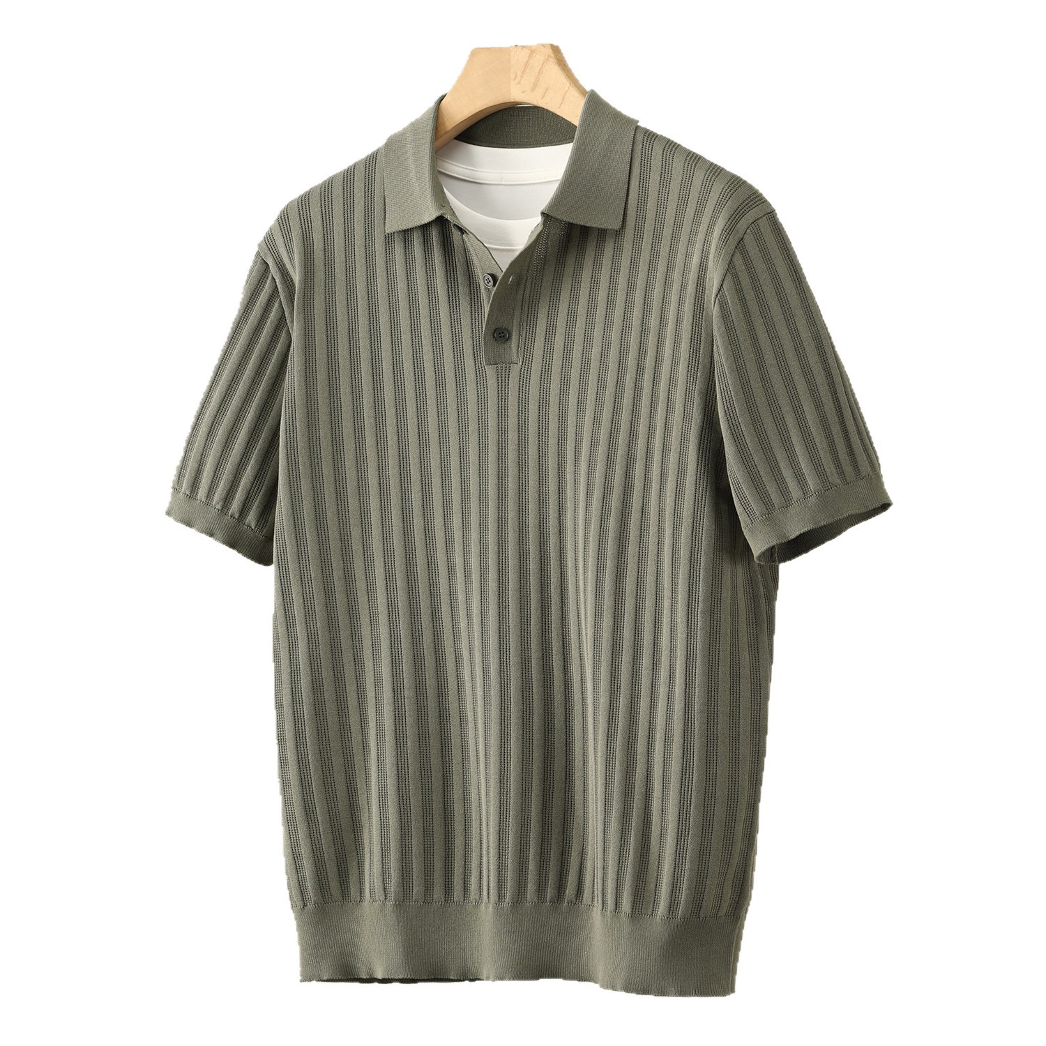 Polo camiseta de punto camiseta de manga corta hombre paolo anti-rayas vieja camiseta de negocios de verano fábrica transfronteriza al por mayor