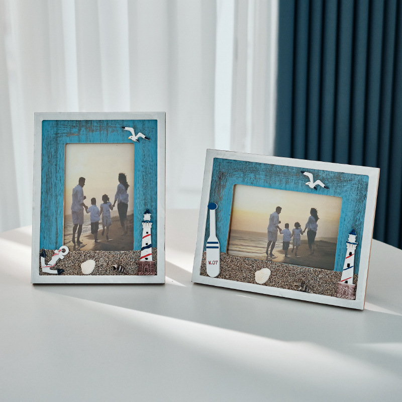6-inch children's personalized Mediterranean photo frame decoration creative retro wooden photo frame decorative picture frame photo frame