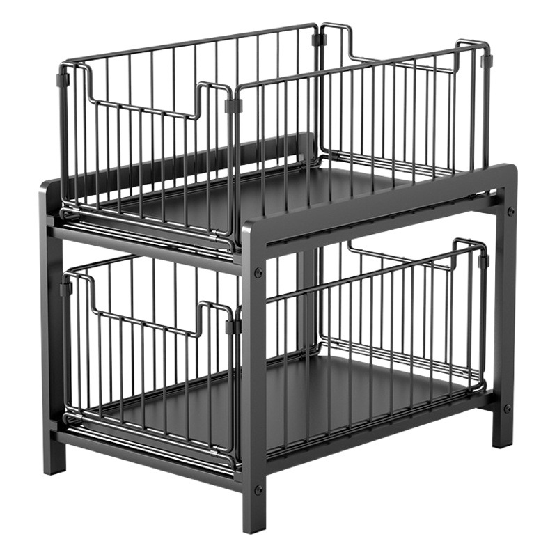 Estante de almacenamiento debajo del fregadero, estante de almacenamiento para gabinetes, estante de almacenamiento multiusos desmontable para encimera de cocina, estilo ligero y lujoso