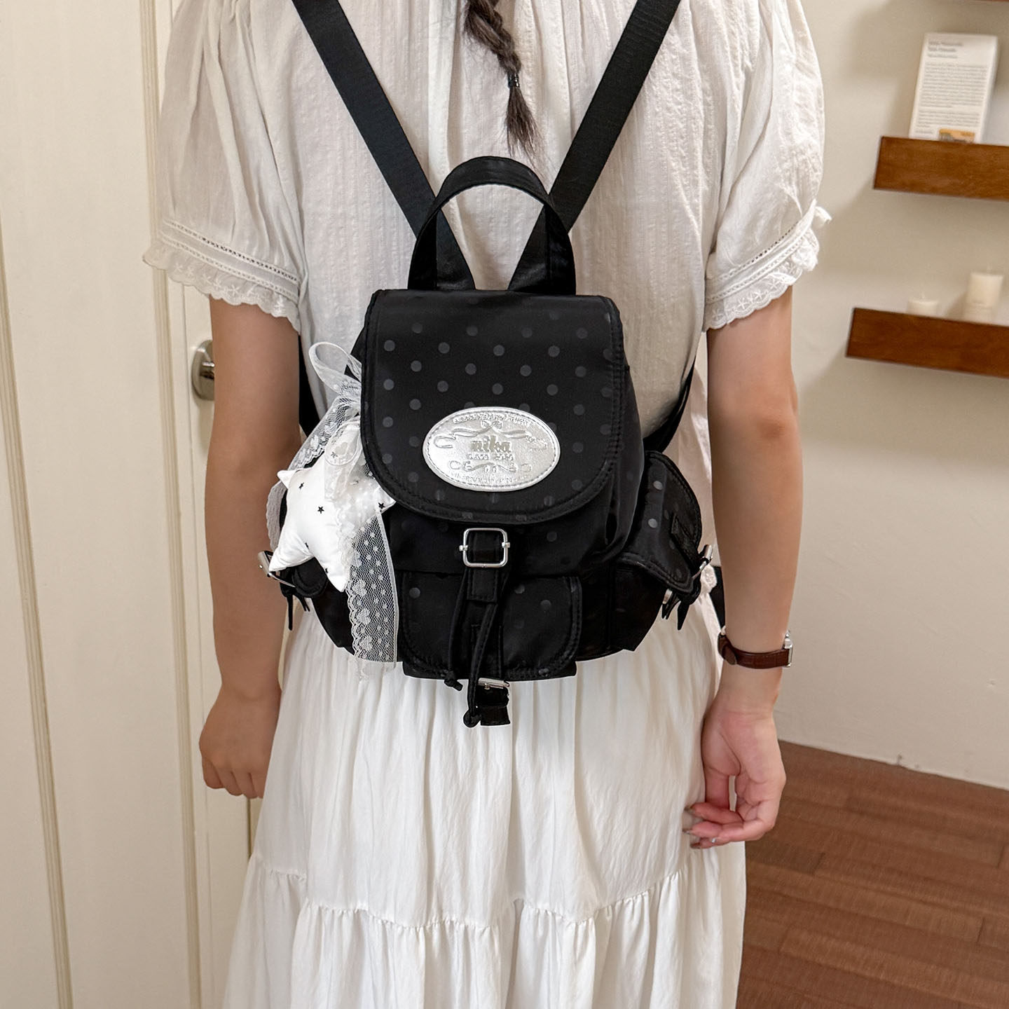 2026 bolsillo universitario clase coreana diaria inmujeres de viaje mochila ventosa punto de onda de mujer nueva mochila nicho