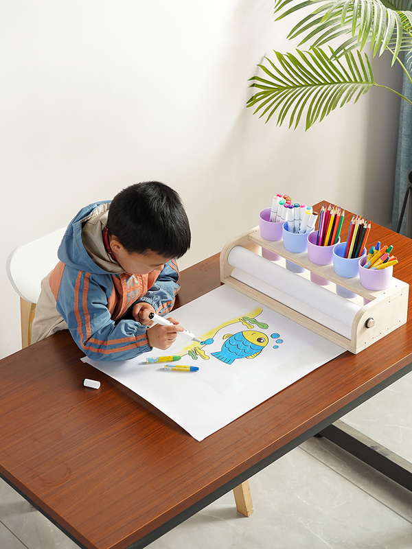 Children's Easel Desktop Desktop Solid Wood Storage Roll Paper Rack Drawing Paper Scroll Kindergarten Painting Set Painting Tools Children's Easel Desktop Desktop Solid Wood Storage Roll Paper Rack Drawing Paper Scroll Kindergarten Painting Set Painting Tools