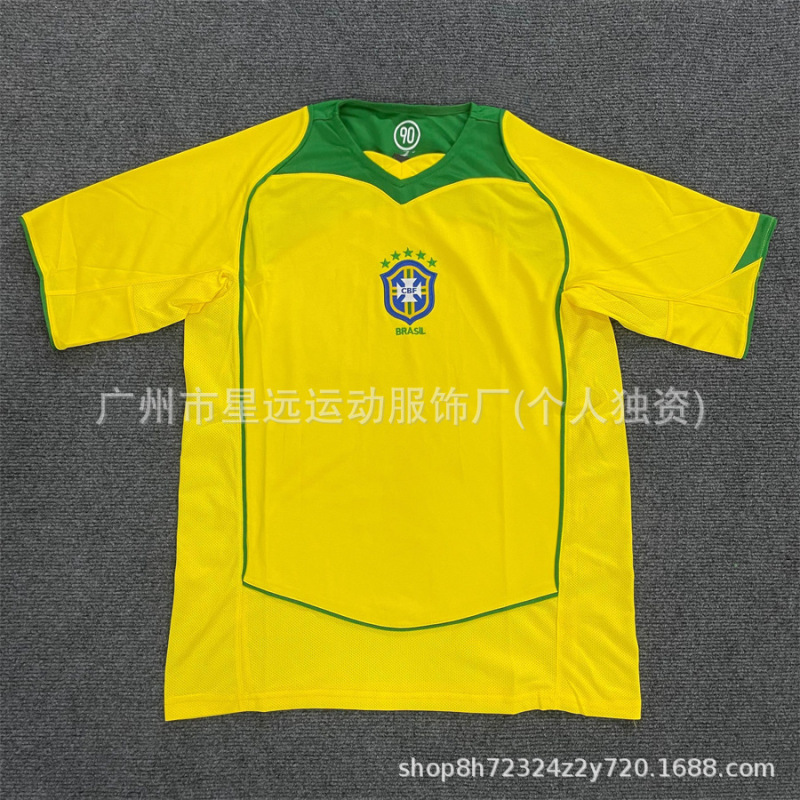 批发retro2006巴西英格兰贝克汉姆阿根廷复古球衣世界杯足球服T恤|undefined