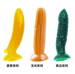仿真陽具情趣用品女用自慰吸盤香蕉黃瓜玉米陽具蔬菜肛塞源頭工廠