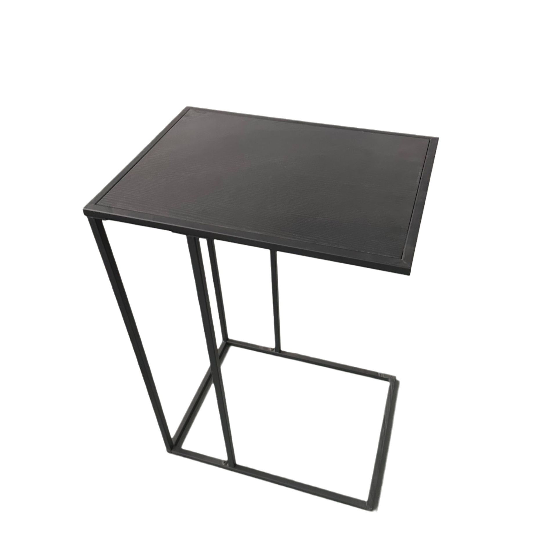 Mesa de té pequeña tipo C estructura de hierro directo de fábrica diseño simple y moderno con tablero de madera