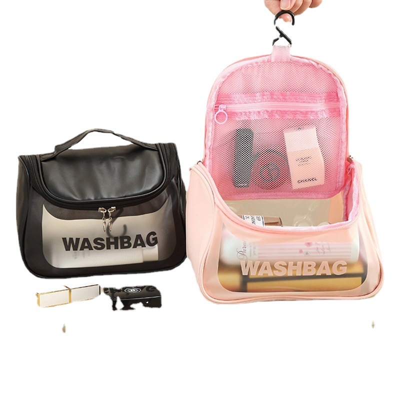 Semicírculo transparente carta bolsa de lavado bolsa de almacenamiento de Viaje de gran capacidad simple bolsa de lavado de almacenamiento a prueba de agua