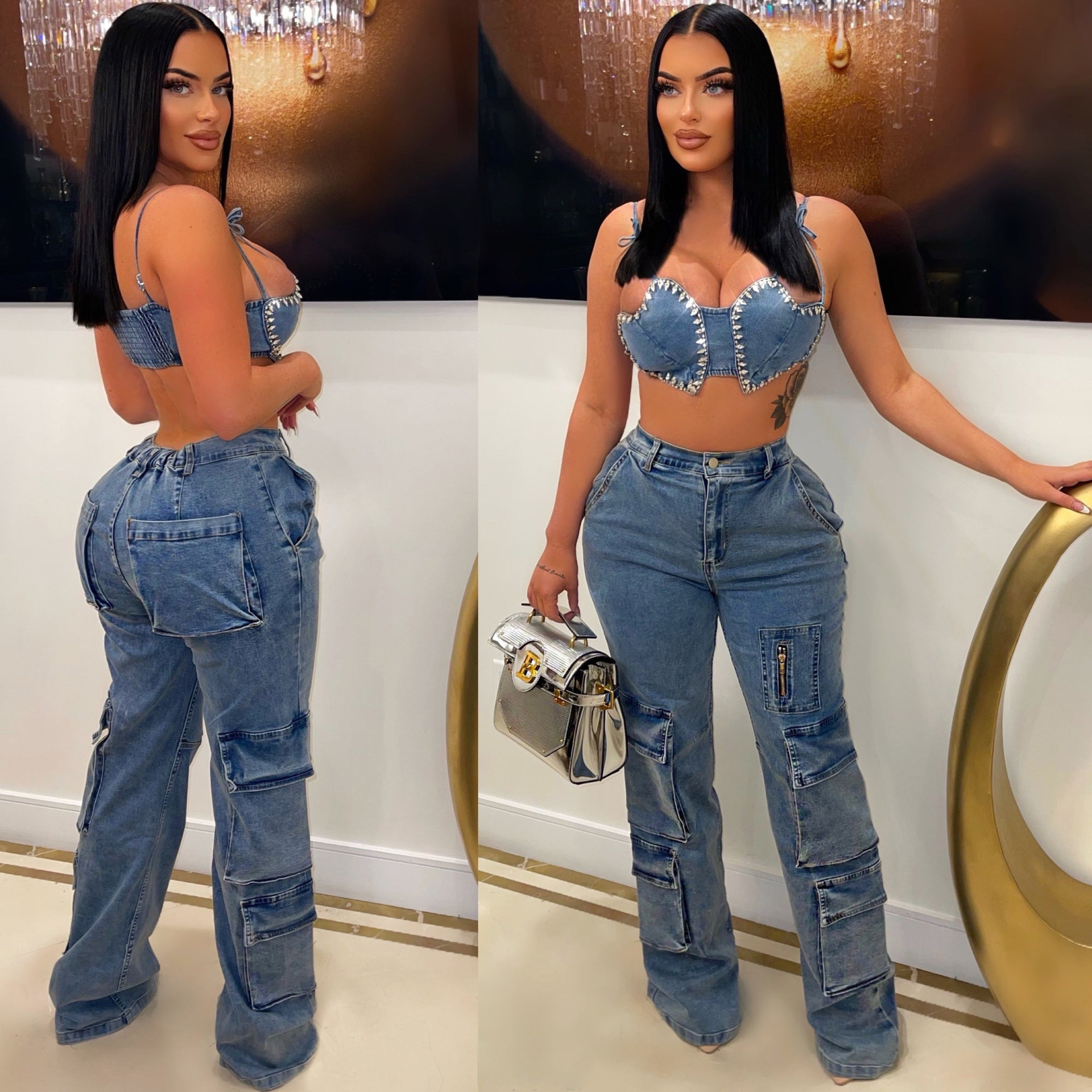 Frau Täglich Lässig Strassenmode Einfarbig In Voller Länge Gewaschen Jeans display picture 1