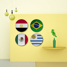 世界各國國旗裝飾盤 足球世界杯酒吧裝飾擺盤掛盤裝飾 陶瓷裝飾品