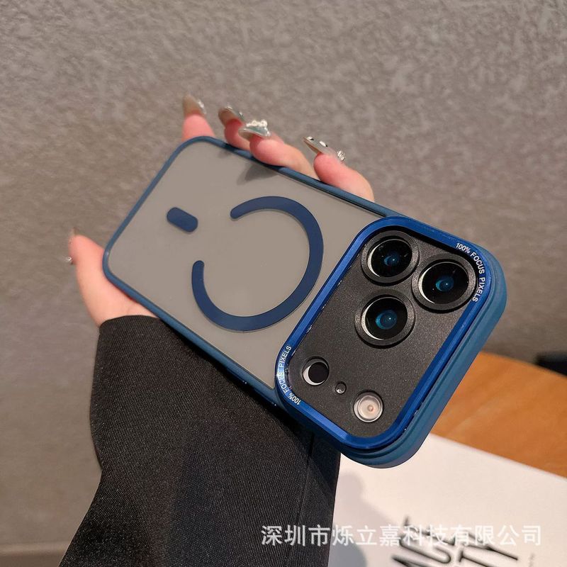适用iPhone17PROMAX透明磁吸手机壳苹果16金属鹰眼镜头全包保护套|undefined