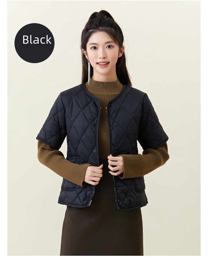 Varm vinterjacka för damer med fleecefoder för äldre kvinnor_voghion.com