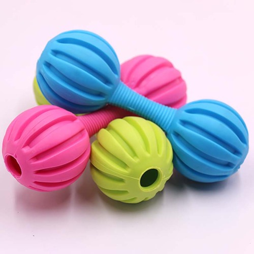 Pet toys wholesale barbell sound chewing glue tpr material toys cross-border new product chewing and molaring dog toys