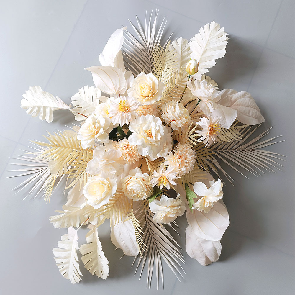 Flores de simulación decorativas arco transfronterizo guía flor de bienvenida tarjeta de agua rosa flores de fondo de boda