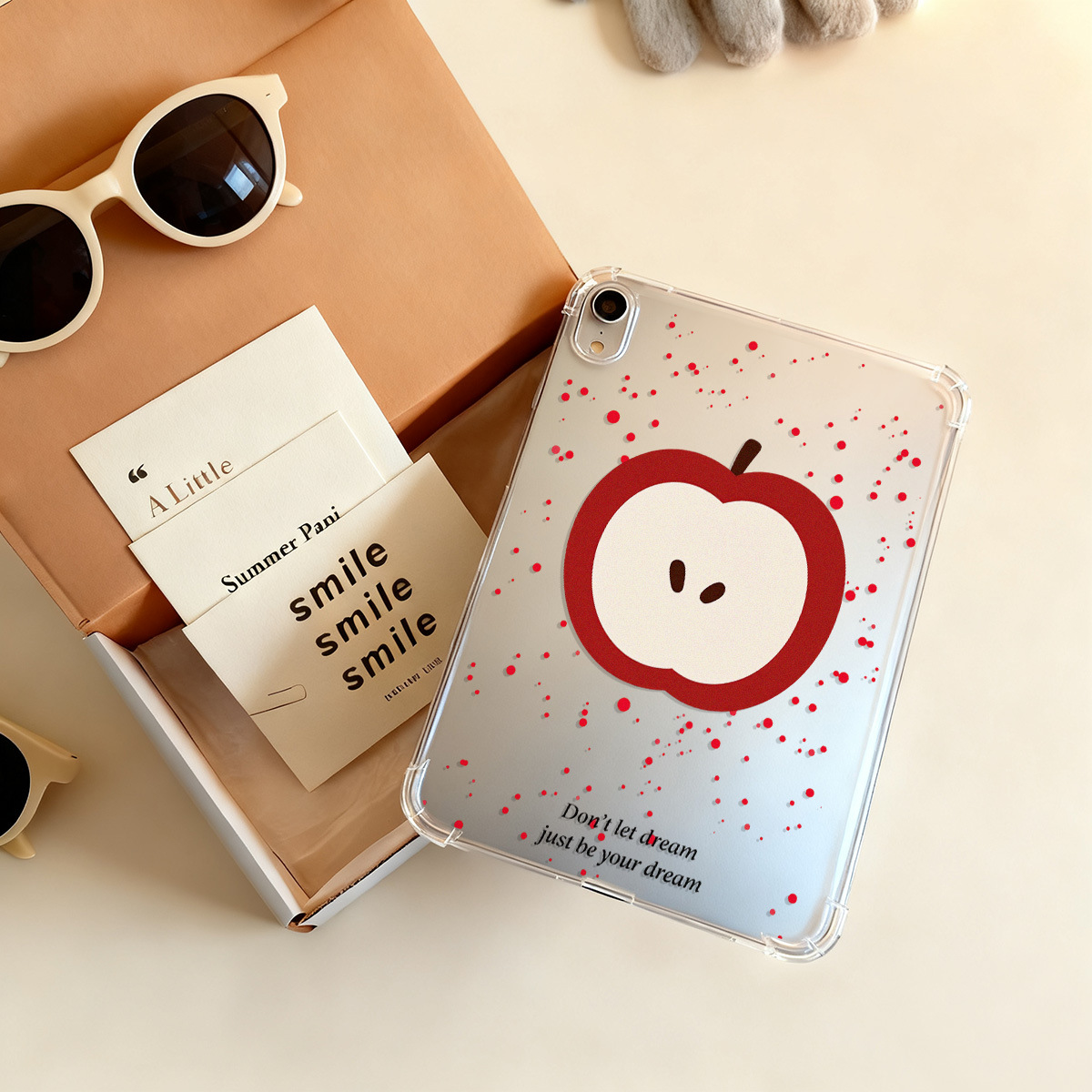 Apple tinta roja para Apple iPad de 11 pulgadas cubierta plana TPU suave anti-caída iPad Mini 6 nicho