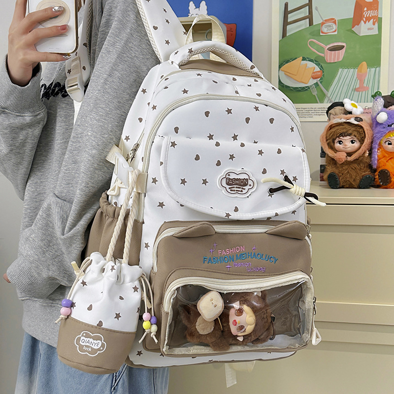 Mochila Escolar Juvenil de Nailon Impermeable y Ergonómica de Gran Capacidad para Escuela image 5