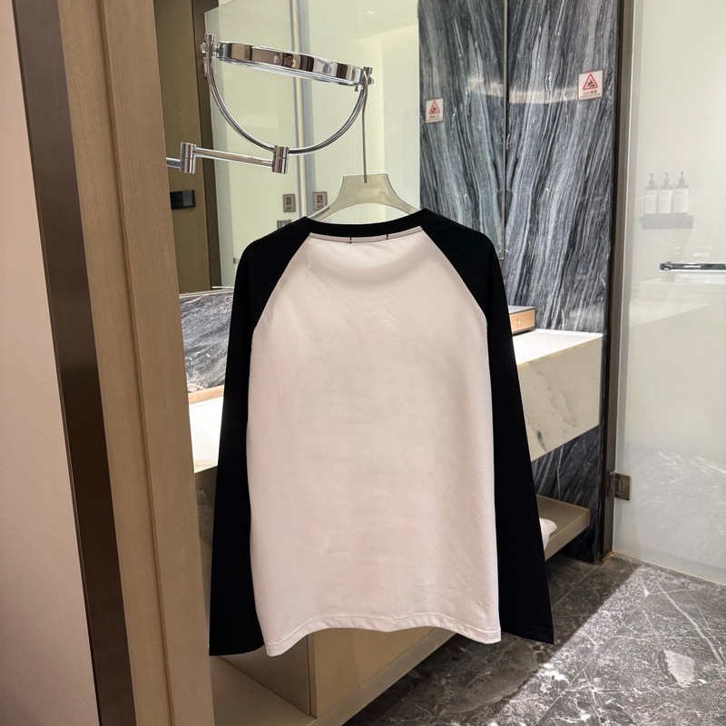 K91805梵文插肩印花打底衫圆领长袖休闲宽松百搭打底衫女经典款时|undefined