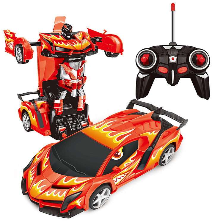 ワンクリックリモコン変形カーレーシングモデルパトカースパイダーマンアイアンマン子供用リモートコントロールカースポーツカー男の子のおもちゃ|undefined