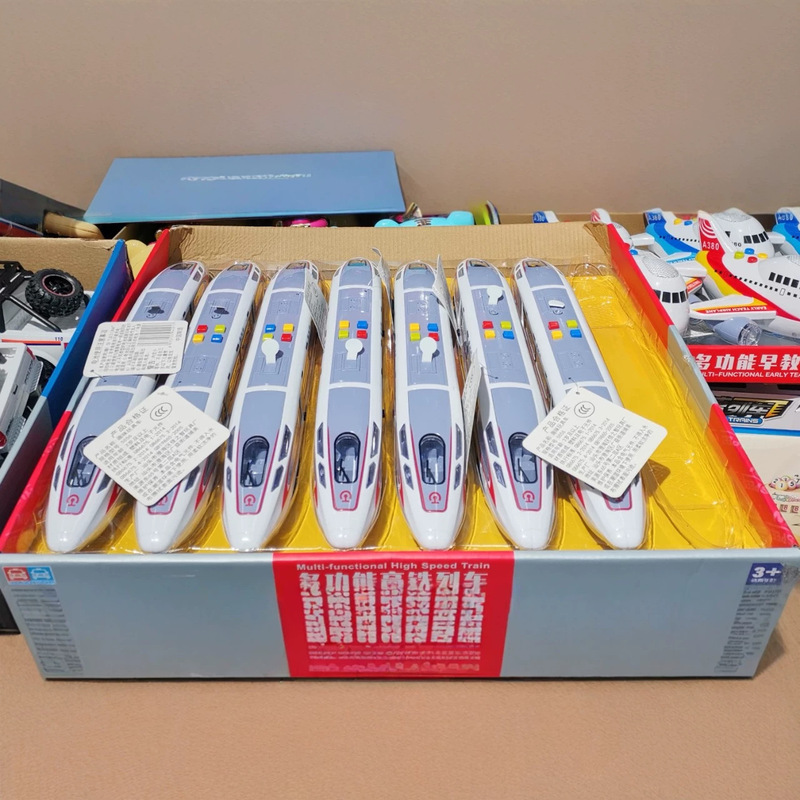 Jiazhizhi high-quality simulation model multi-functional high-speed train early education inertial music lighting toys wholesale