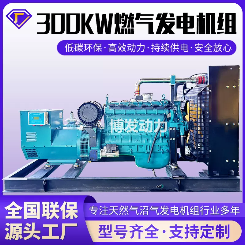 博发动力天然气沼气发电机组养殖场备用300kw千瓦燃气发电机组