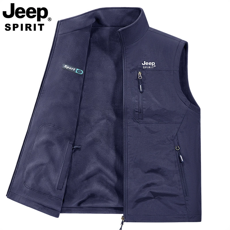Двусторонний демисезонный жилет JEEP SPIRIT для отдыха, увеличенная толщина, большой размер