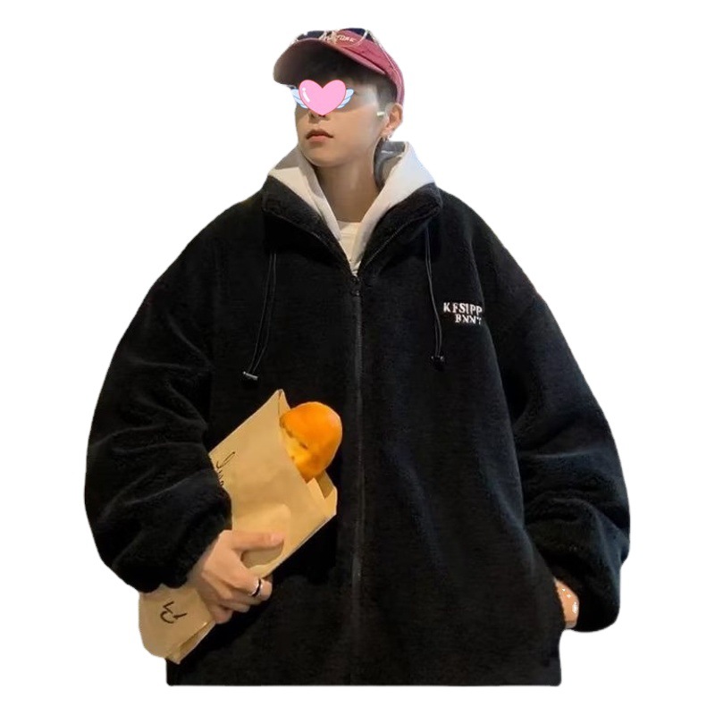 Nuevo color sólido de moda de los hombres de moda cremallera abrigo de algodón acolchado 2023 nuevo collar de pie Moda juvenil Harajuku