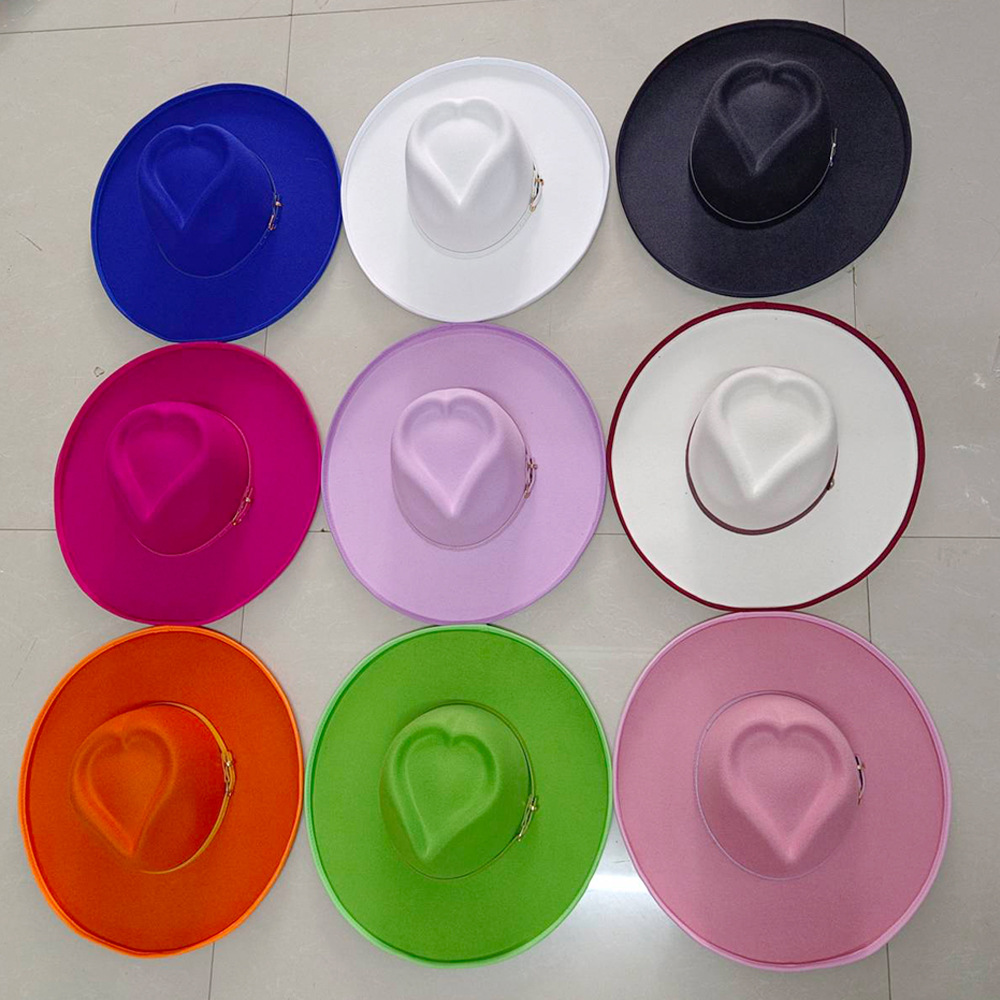 Big Brim Autumn And Winter Woolen Jazz Top Hat Ladies