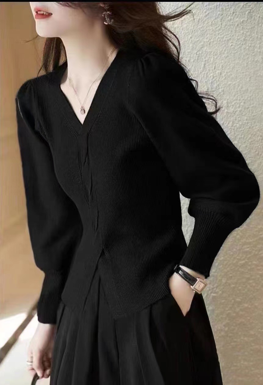 Slim Fit Type Stripe Pattern Wholesale Women's Spandex Polyester Polyacrylonitrile Fiber Casual Elegant Stripe Long Sleeve Sweaters & Cardigans