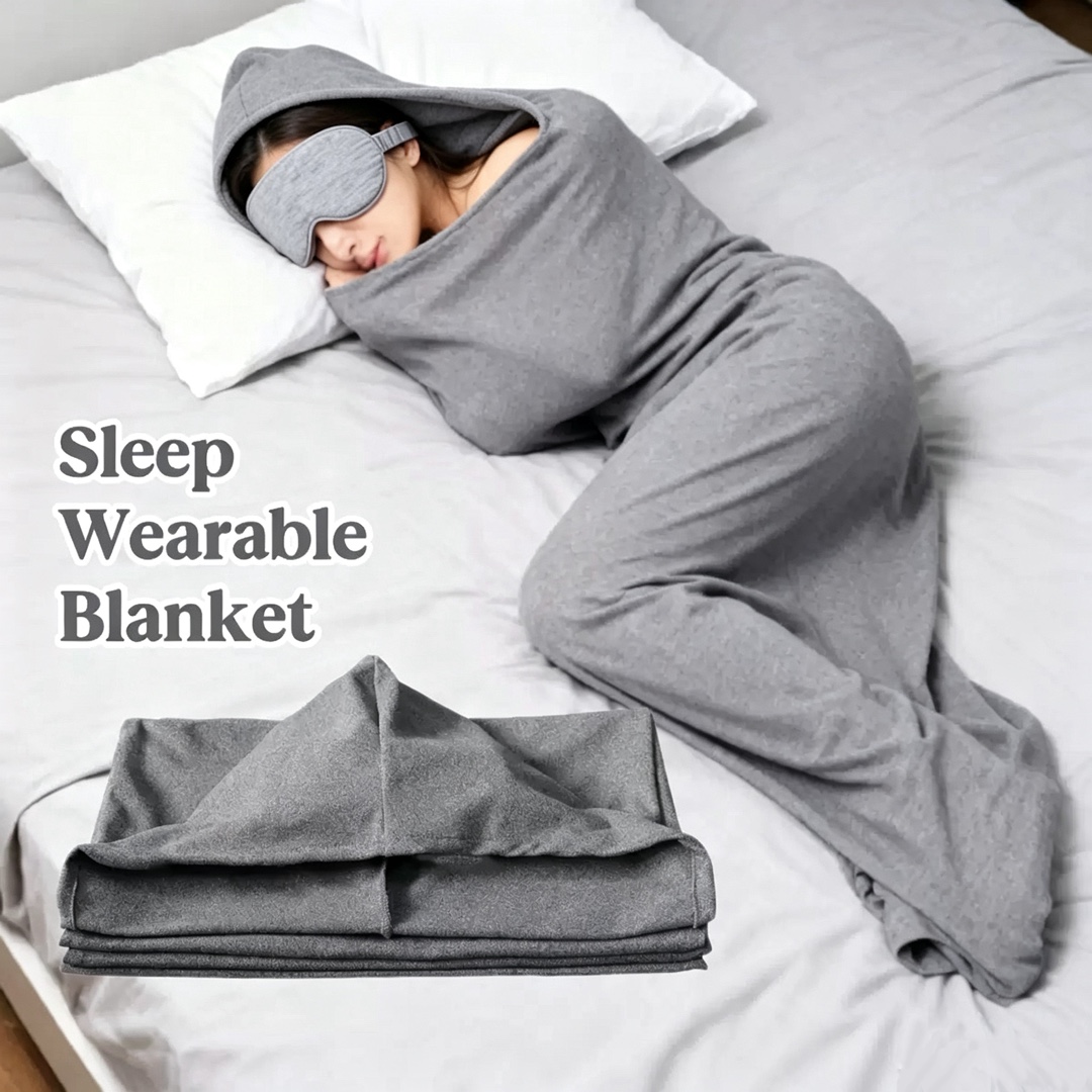 Temu/Amazon Blanket Home Sleeping Bag Warm Pajama Blanket Thick Fleece Office Nap Blanket Air Conditioning Blanket - Eye Mask