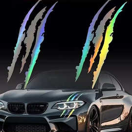 外贸汽车大灯装饰爪子车贴引擎盖灯眉抓痕贴创意改装个性贴纸鬼爪
