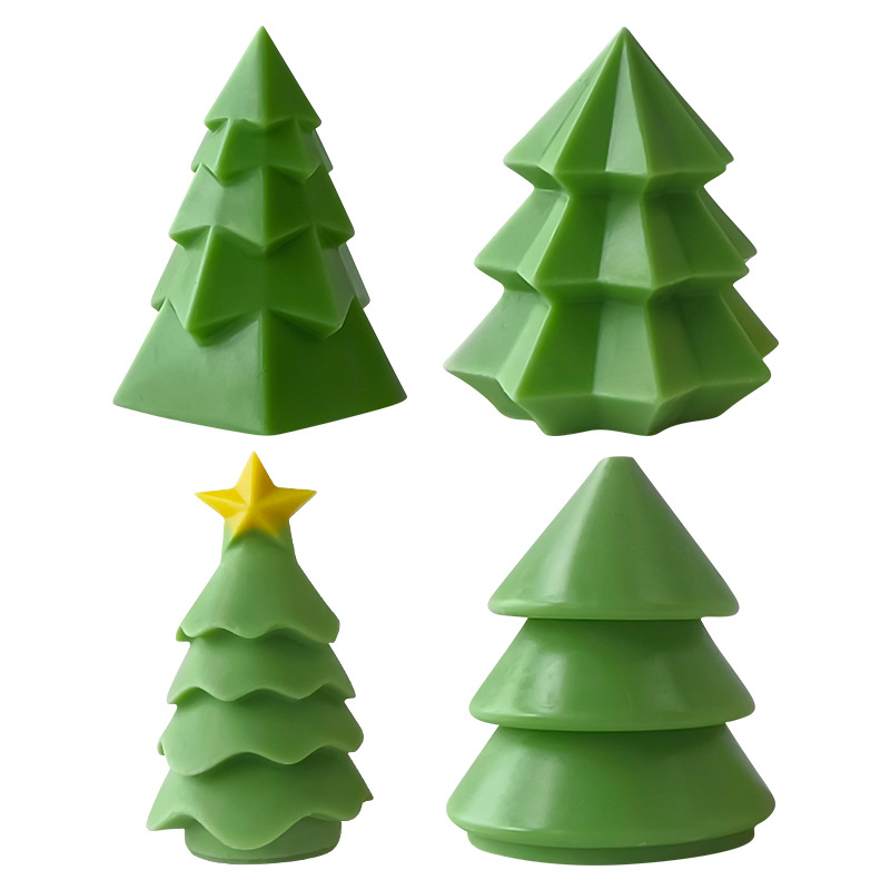 Jiahuimei árbol de Navidad aromaterapia vela molde creativo DIY árbol de Navidad pastel decoración molde de silicona