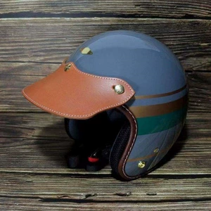Fashion Motorcycle Helmet Leather Brim Detachable Electric Motorcycle Helmet Visor