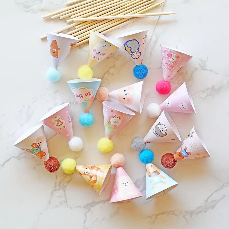 Celebritad en línea ins amor osos decoración de pastel de bandera dibujos animados HBD niños feliz cumpleaños postre vestido plugin