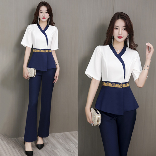 Foot massage and foot bath technician work clothes  hotel sauna massage spa temperament foot bath work clothes women's suit