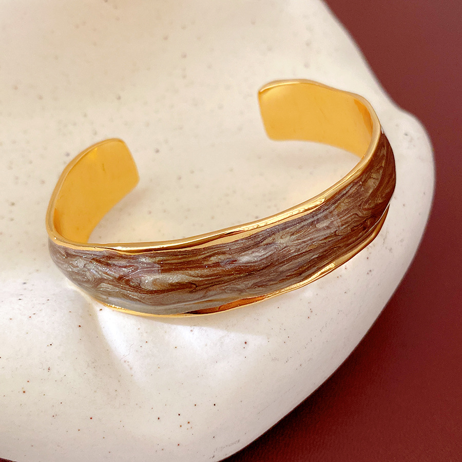 Pulsera - oro - color café (chapado en oro real)