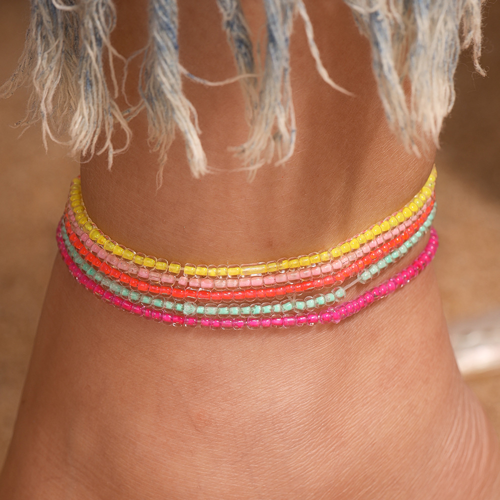 4g Weight Anklet Classification 1 Piece Quantity Holiday, Daily Occasion Plastic, Resin Material Round Pattern Spring&Summer Season Women's Gender Vacation, Classic Style Style Wholesale Jewelry Vacation Classic Style Round Plastic Resin Anklet 2