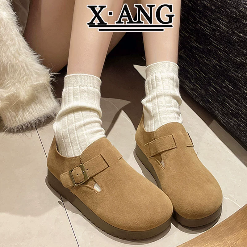 Кожаные все включено ботинки Birkenn дети весна 2025 года новая мягкая подошва один педаль ленивые туфли