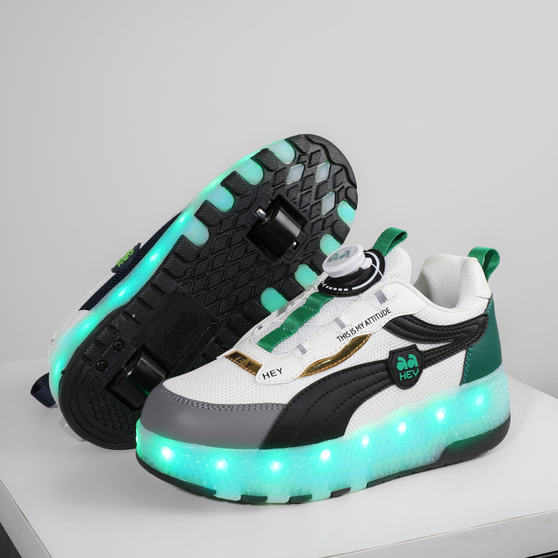 Dziecięce lampki do sznurówek Chłopcy i dziewczęta Uczniowie Dorosłe dwukołowe sznurówki latające kółka do sznurówek Wrotki_voghion.com