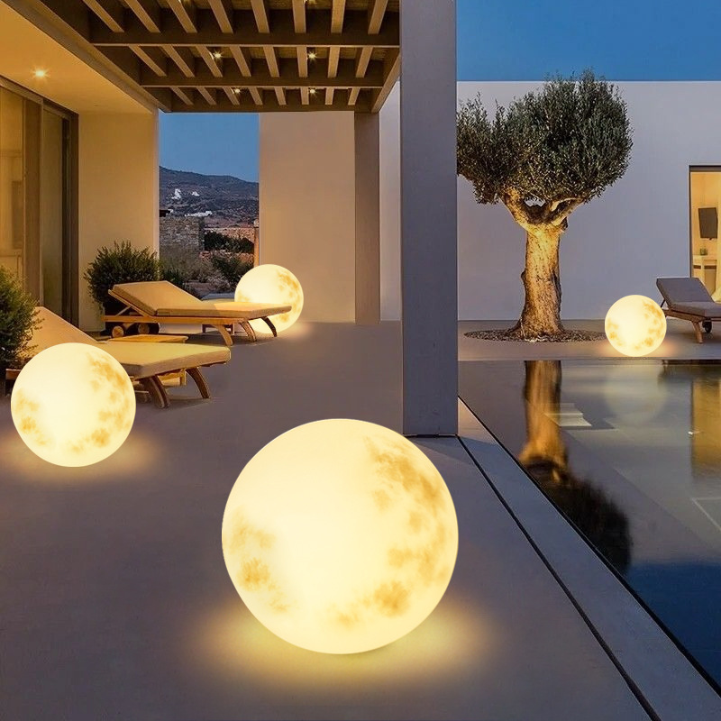 Led Moon Lamp Outdoor Waterproof Garden Lamp Solar Lawn Lamp Moon Lamp Landscaping Atmosphere Decorative Ball Lamp