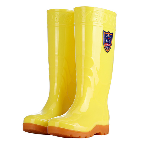 Military-grade labor protective rain boots for men, anti-slip high-tub rain boots, acid and alkali resistant, white, food and water shoes, agricultural work boots, construction site shoes