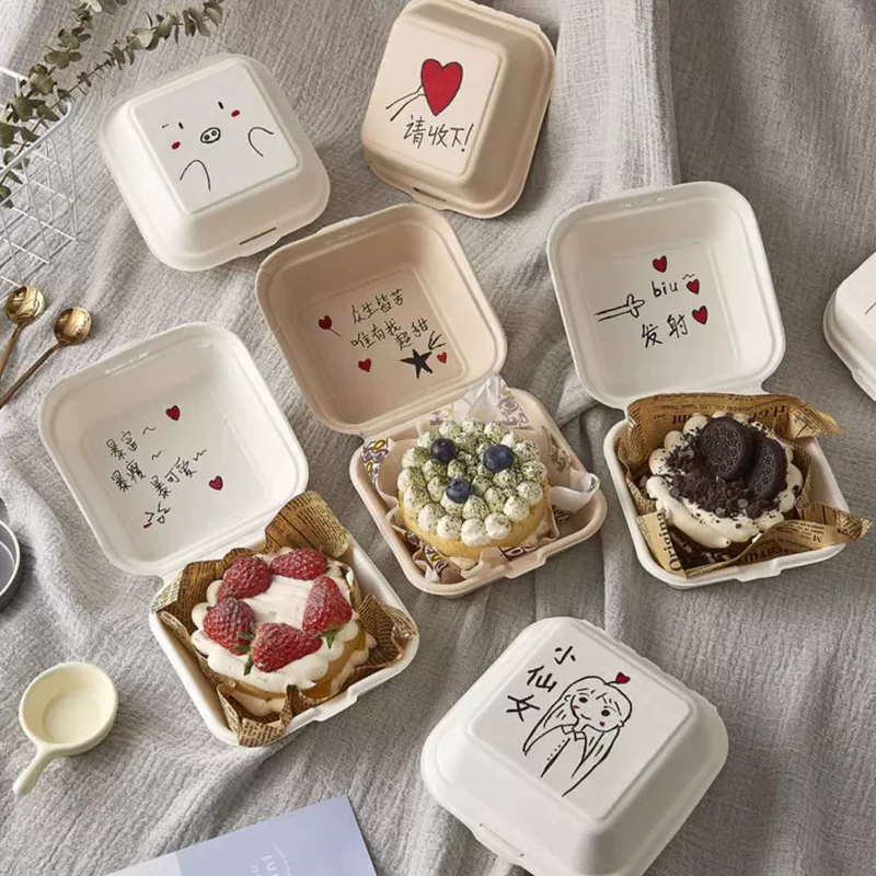 Деградационная упаковочная коробка для торта DIY десерт Bento коробка 6 дюймов коры коробка для выпечки одноразовая масса коробка оптом
