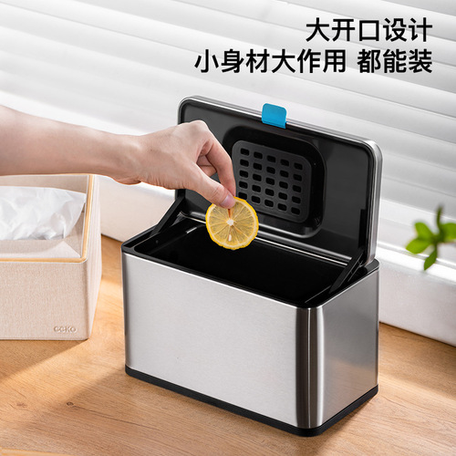 CCKO kitchen hanging trash can stainless steel household wall hanging creative kitchen waste cabinet door hanging wall hanging with lid