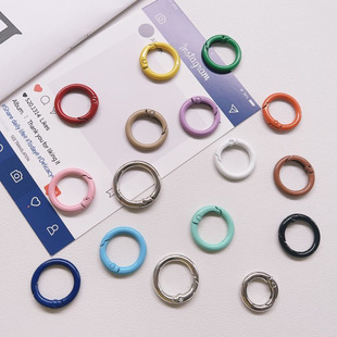 Manufacturer Colorfulful Ring Open Ring Metal Key Ring Buckle Ring Painted Spring Buckle Ring DIY Jewelry Accessories Material