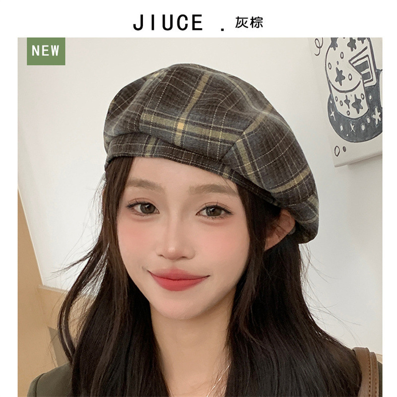 秋冬新款毛呢八角贝雷帽子女网红画家帽鸭舌帽小众潮款百搭显脸小|undefined