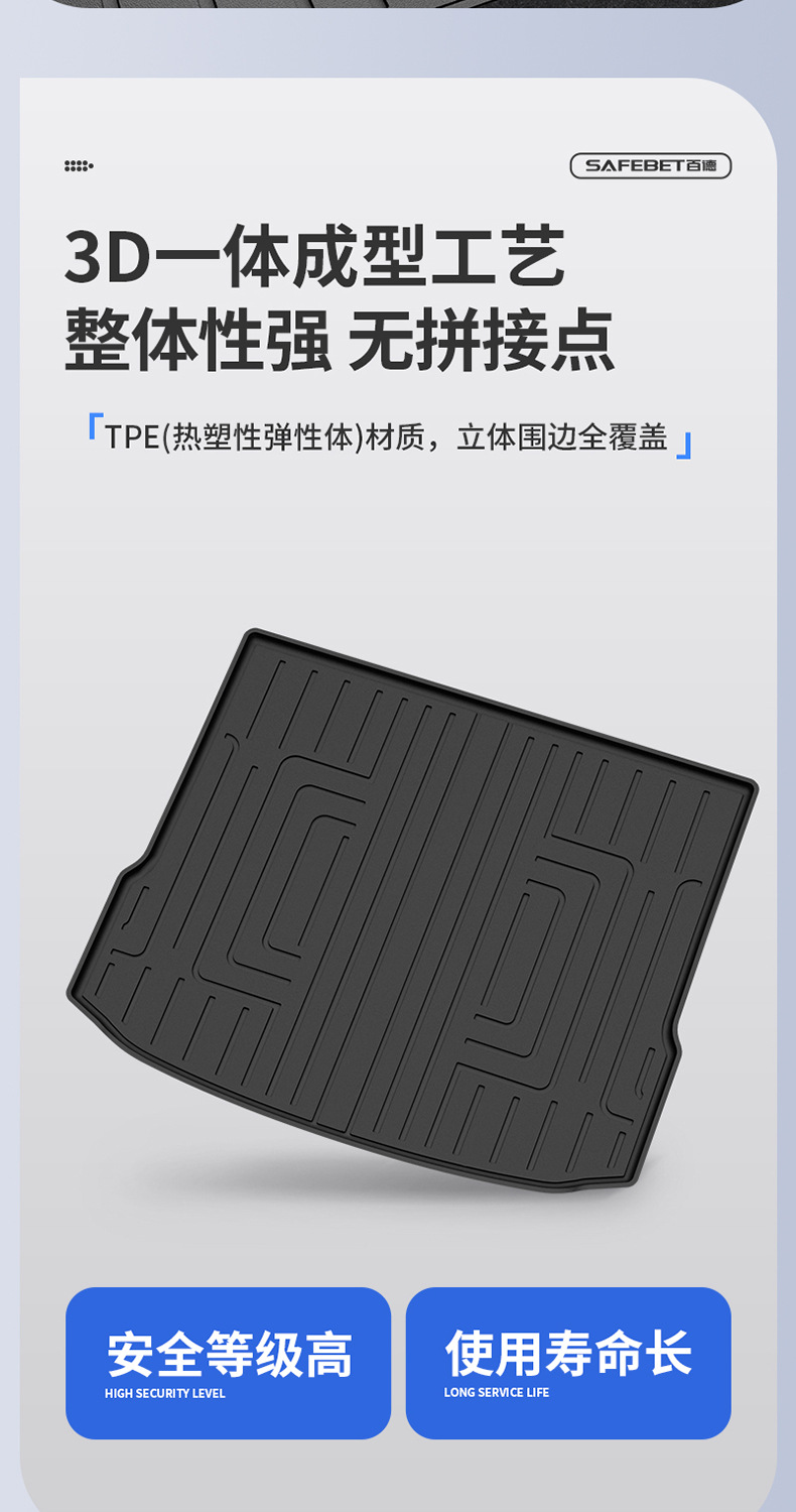 Suitable for Hongqi H6, HS3, HS5, HS6, PHEV, E-QM5, special colorful TPE car trunk mat
